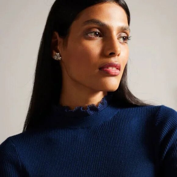 Ted Baker | Dvana ribbed turtleneck with frilled detail - Picture 11 of 14